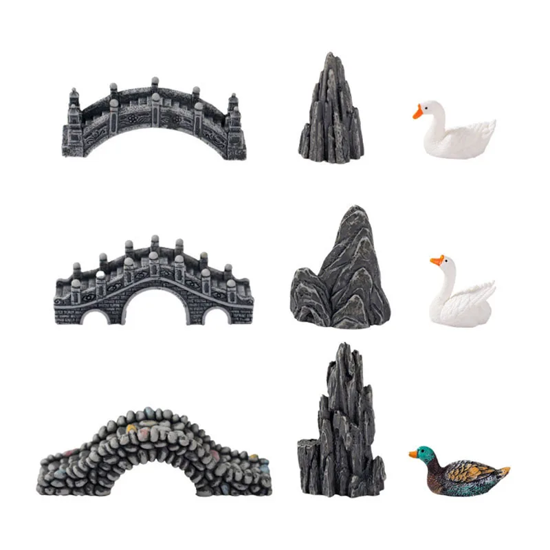 Aquarium Fish Bridge - Миниатюрное украшение для аквариума из смолы,