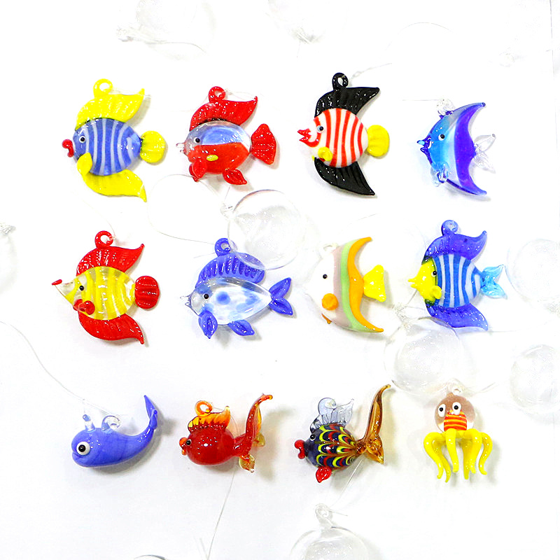 Aquarium Fish Glass - Статуэтка морского животного ручной работы, плавающая